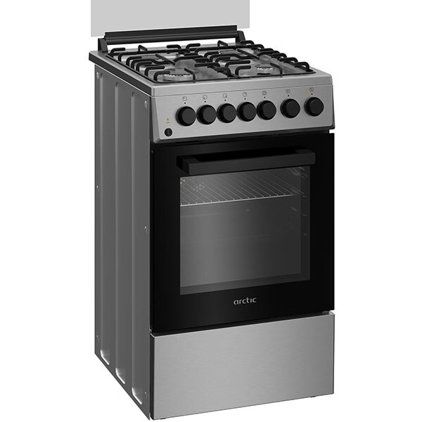 Aragaz ARCTIC AMG5612STLX, 4 arzatoare, Gaz + Electric, L 50 cm, Grill, inox