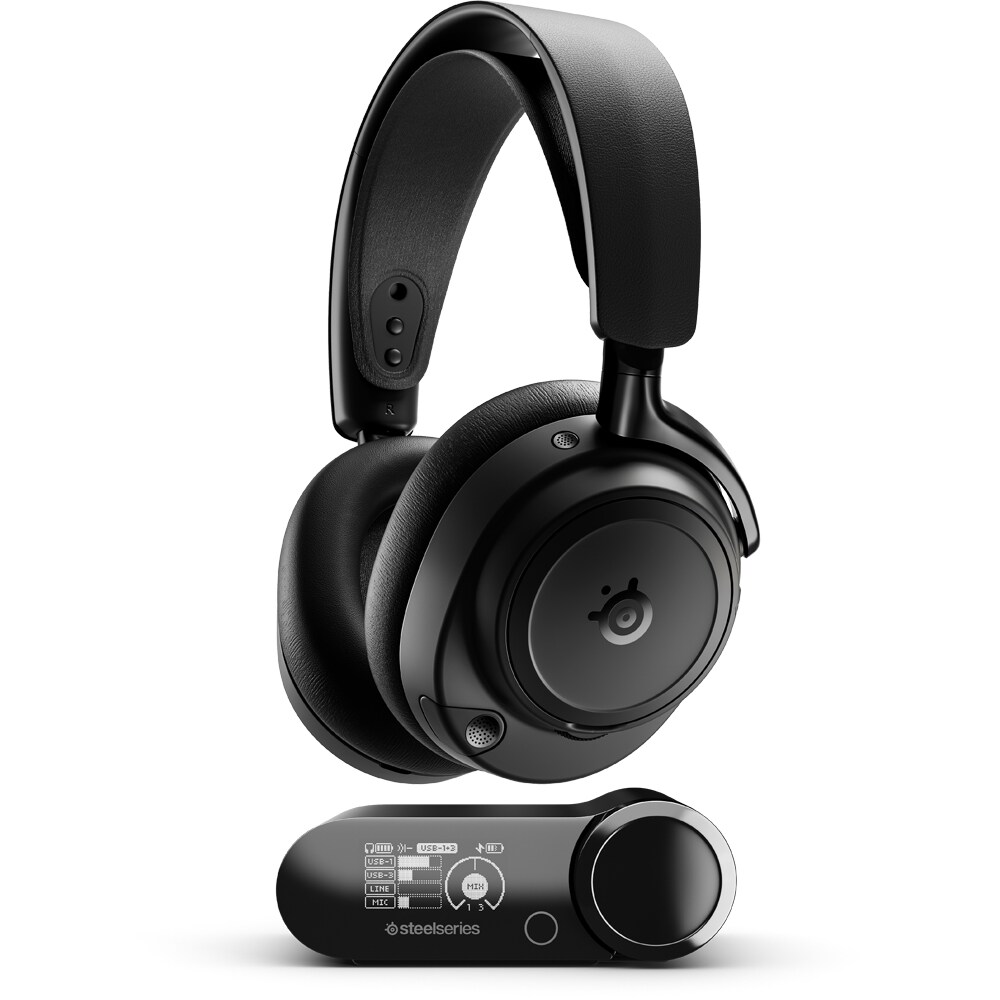 Casti Gaming Wireless STEELSERIES Arctis Nova Elite, surround, multiplatforma, negru