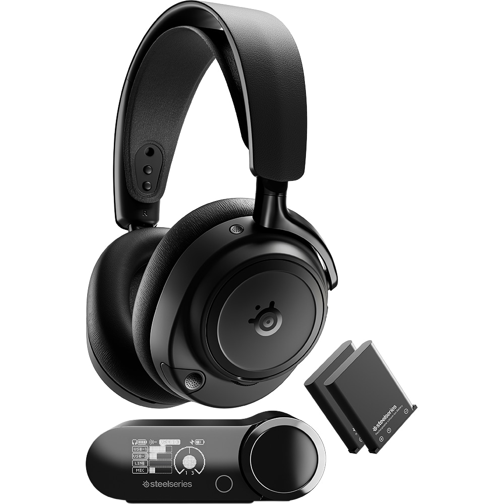 Casti Gaming Wireless STEELSERIES Arctis Nova Elite, surround, multiplatforma, negru