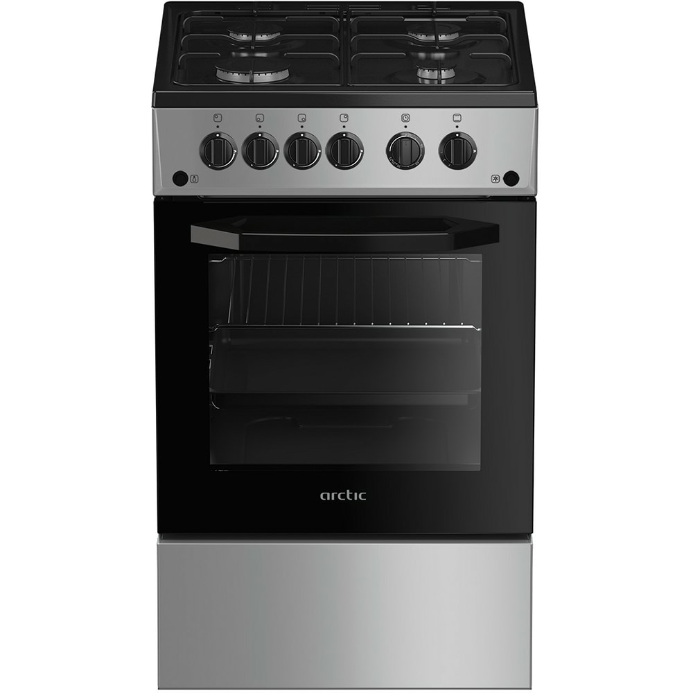 Aragaz ARCTIC AGG5611DTLB, 4 arzatoare, Gaz, L 50 cm, Grill, argintiu