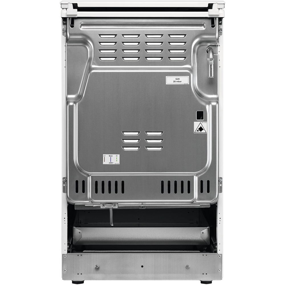 Aragaz AEG Steambake CKB56480BM, 4 arzatoare, Gaz + Electric, L 50 cm, Grill, inox