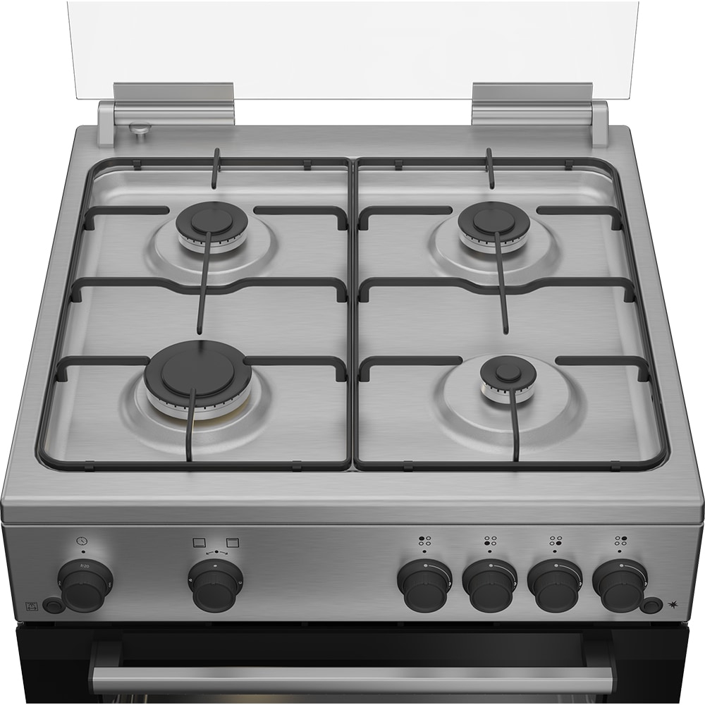 Aragaz BEKO FBGT62110DXO, 4 arzatoare, Gaz, L 60 cm, Grill, Rotisor, inox