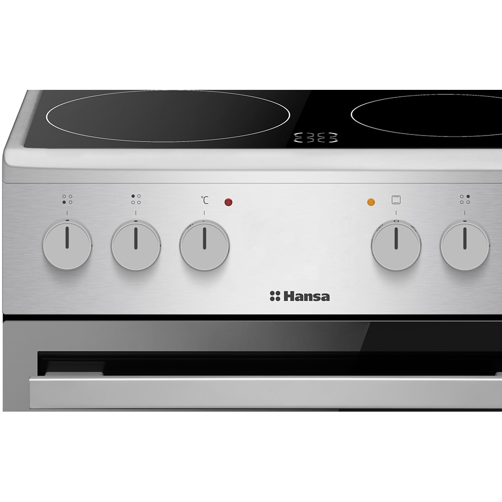 Aragaz HANSA FCCX59009H, 4 arzatoare, Electric, L 50 cm, Grill, inox