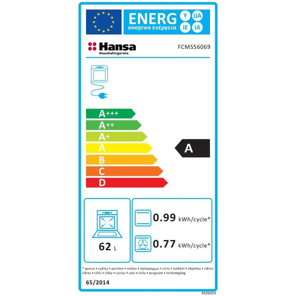 Aragaz HANSA FCMS56069, 4 arzatoare, Gaz + Electric, L 50 cm, gri