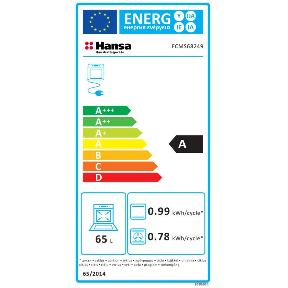 Aragaz HANSA FCMS68249, 4 arzatoare, Gaz + Electric, L 60 cm, Grill, negru