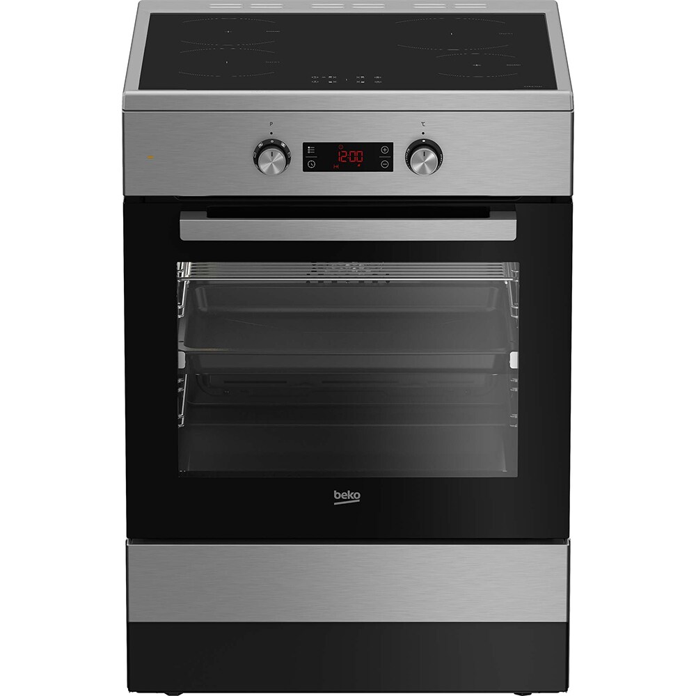 Aragaz BEKO FSM69301XCT, 4 arzatoare, Electric, L 60 cm, Grill, inox