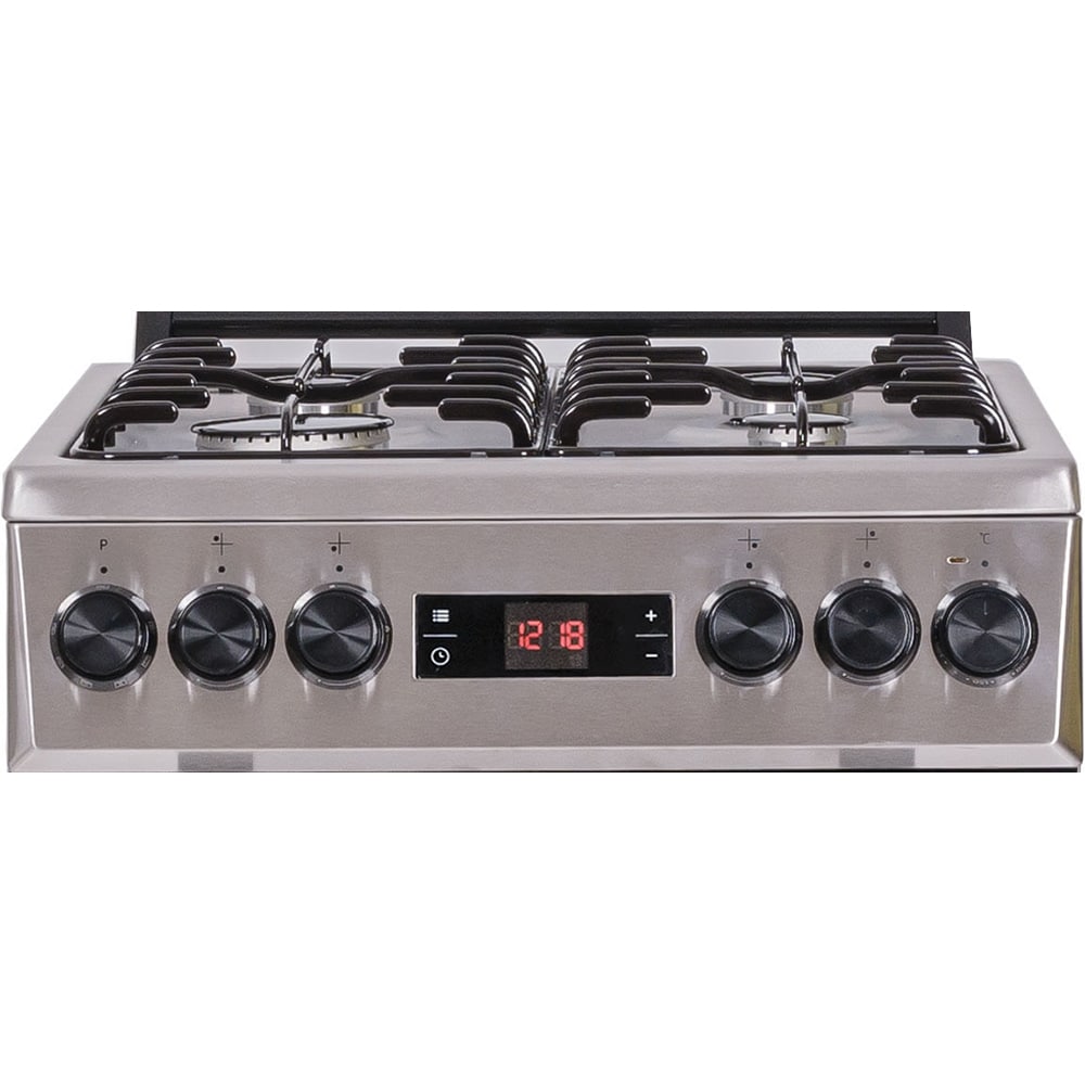 Aragaz BEKO FSMT52320DXO, 4 arzatoare, Gaz + Electric, L 50 cm, Grill, Rotisor, inox