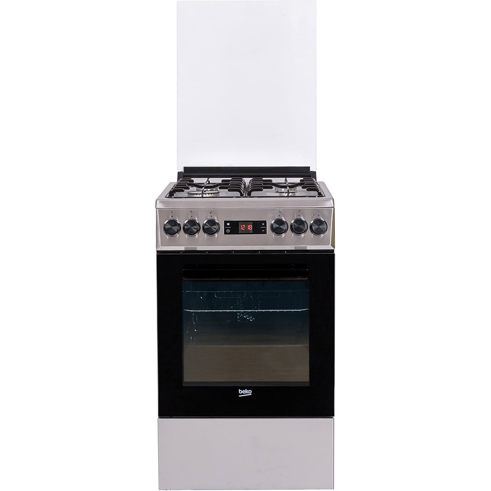 Aragaz BEKO FSMT52320DXO, 4 arzatoare, Gaz + Electric, L 50 cm, Grill, Rotisor, inox