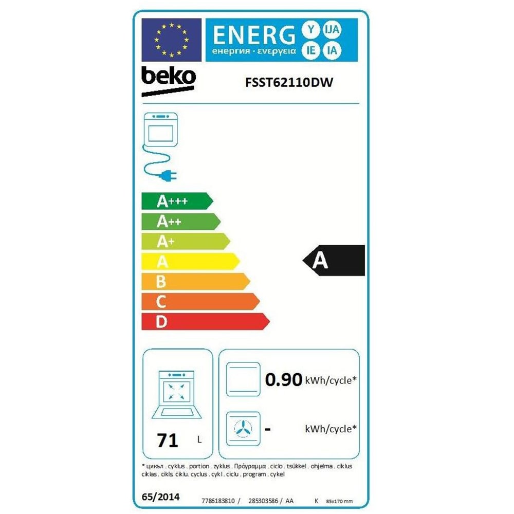 Aragaz BEKO FSST62110DW, 4 arzatoare, Gaz + Electric, L 60 cm, Grill, Rotisor, alb