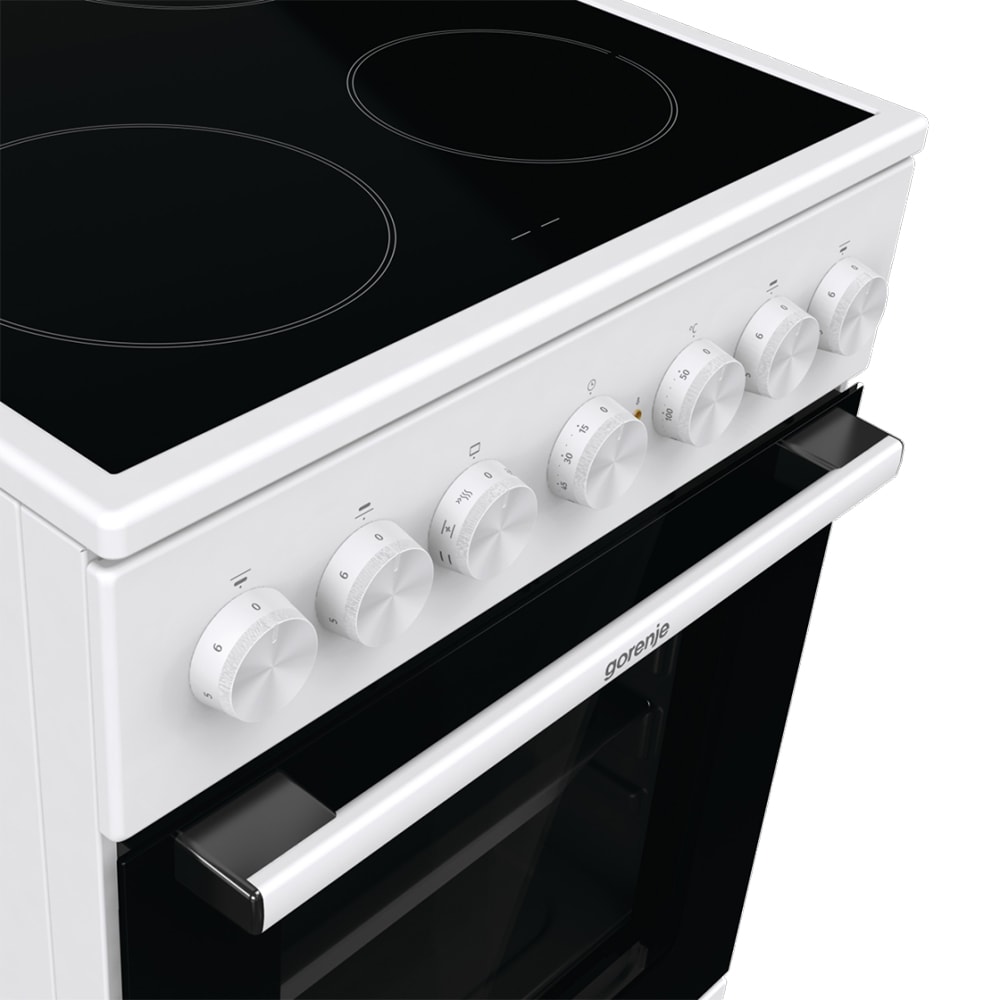 Aragaz GORENJE GEC5B41WG, 4 arzatoare, Electric, L 50 cm, Grill, alb