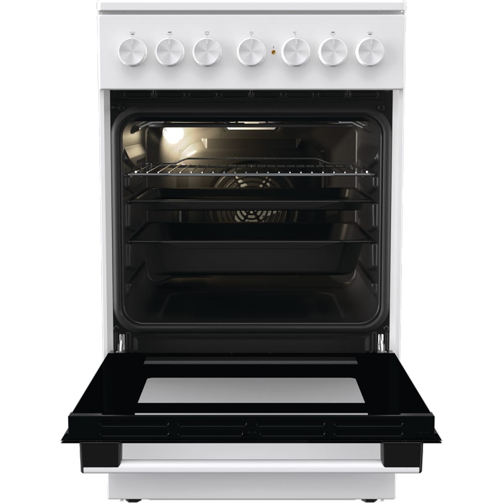 Aragaz GORENJE GEC5B41WG, 4 arzatoare, Electric, L 50 cm, Grill, alb