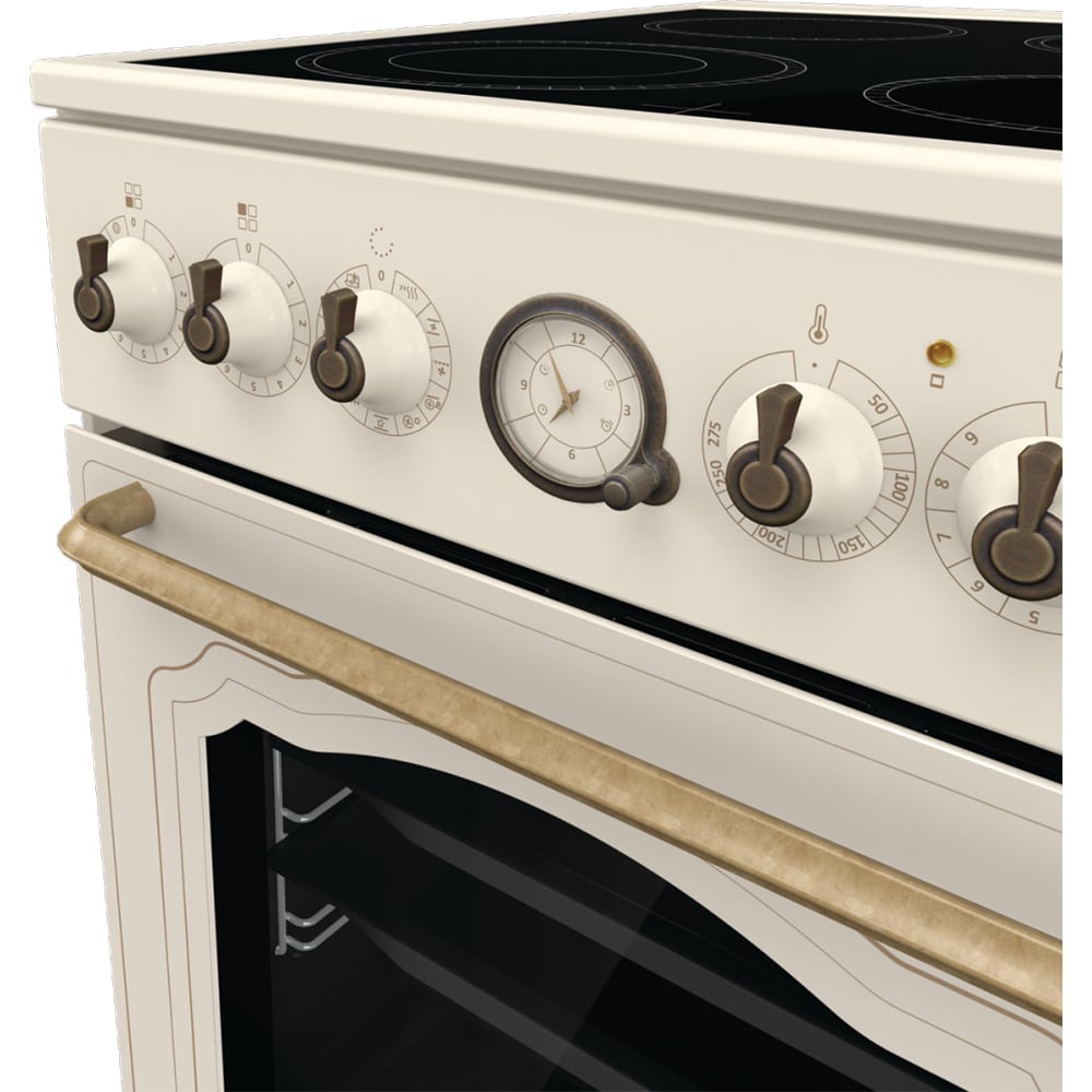 Aragaz GORENJE GECS5B70CLI, 4 arzatoare, Electric, L 50 cm, Grill, bej