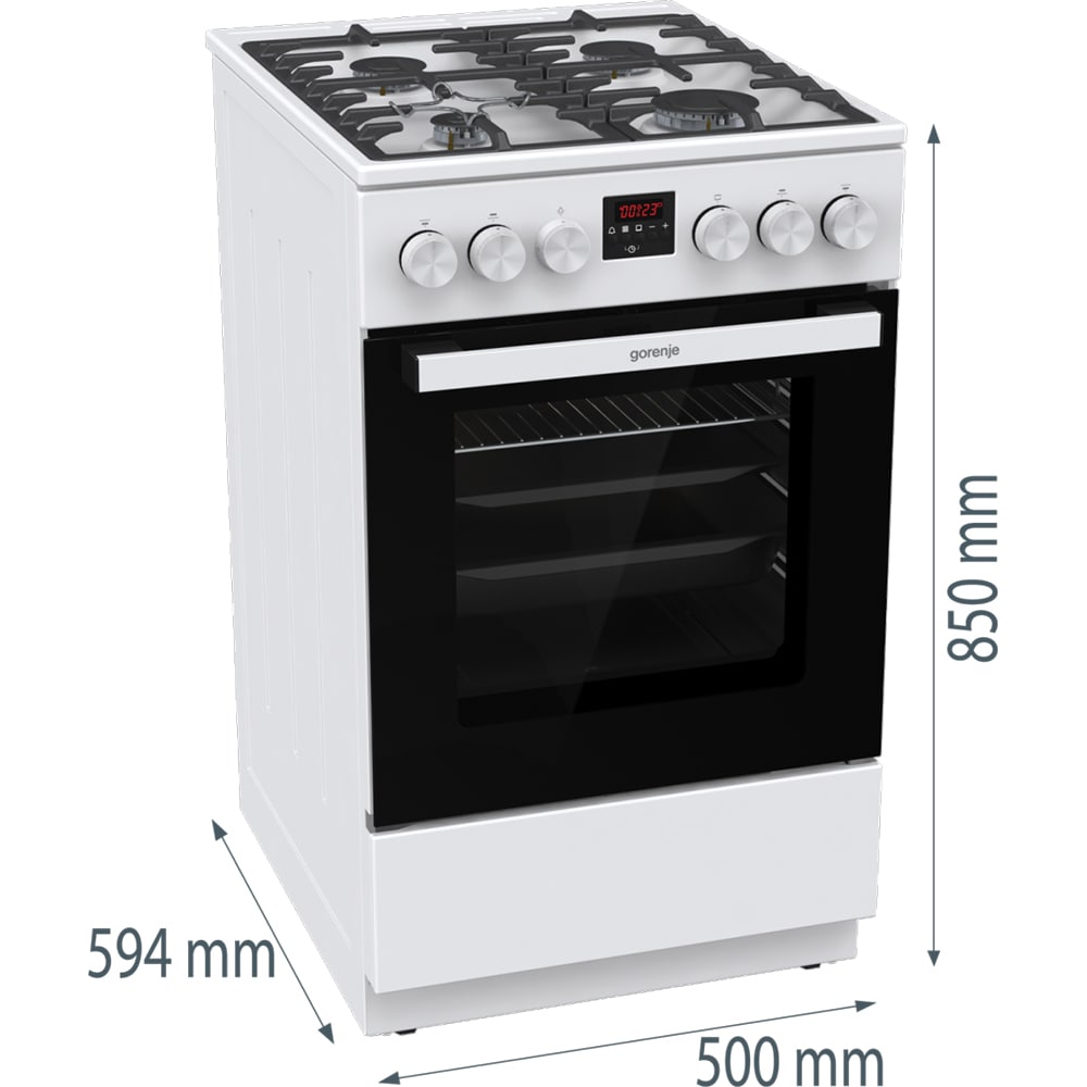 Aragaz GORENJE GGI5C21WF-B, 4 arzatoare, Gaz, L 50 cm, Grill, alb