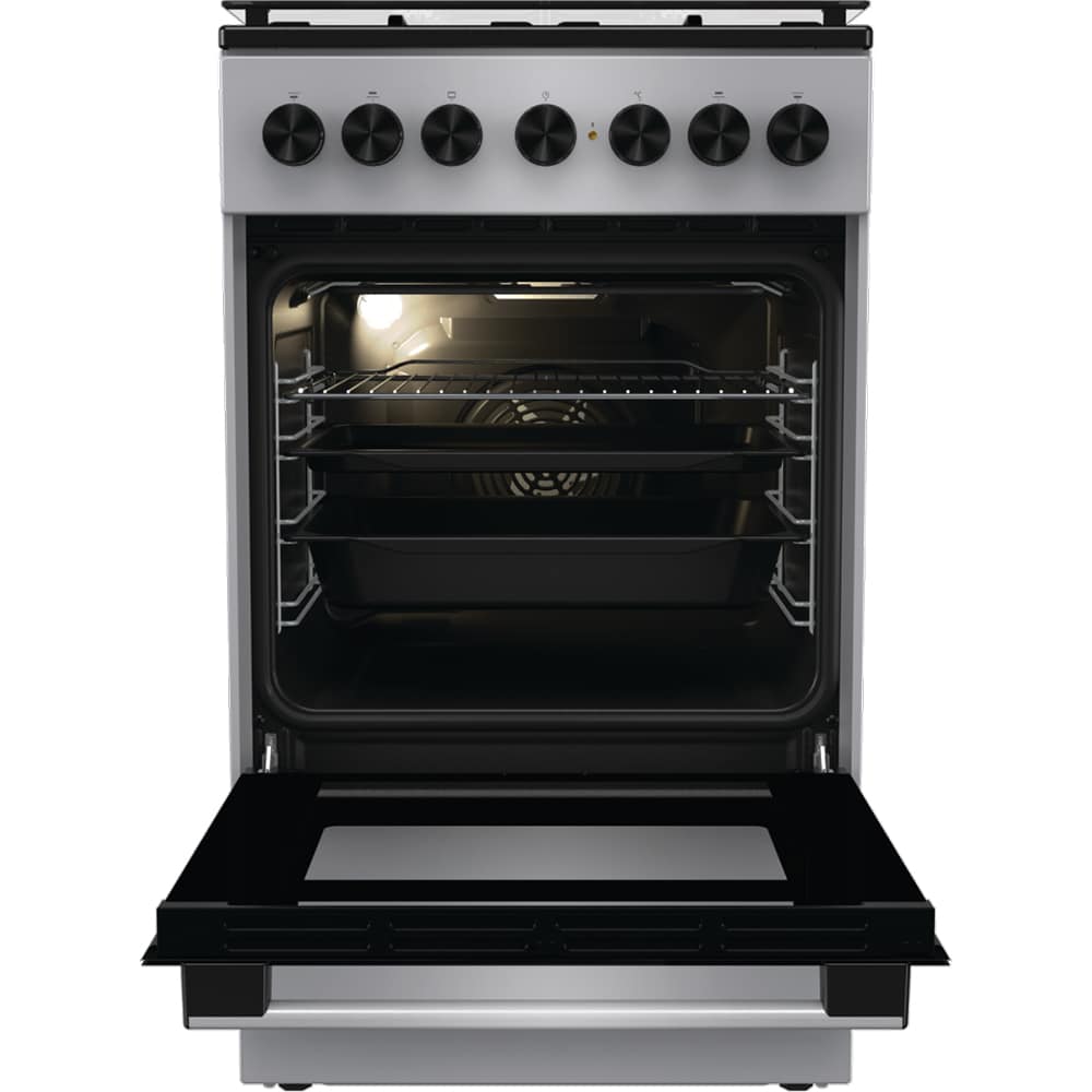 Aragaz GORENJE GK5B40SH, 4 arzatoare, Gaz + Electric, L 50 cm, gri metalic