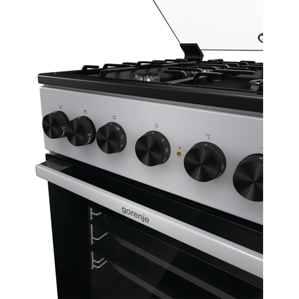 Aragaz GORENJE GK5B40SH, 4 arzatoare, Gaz + Electric, L 50 cm, gri metalic