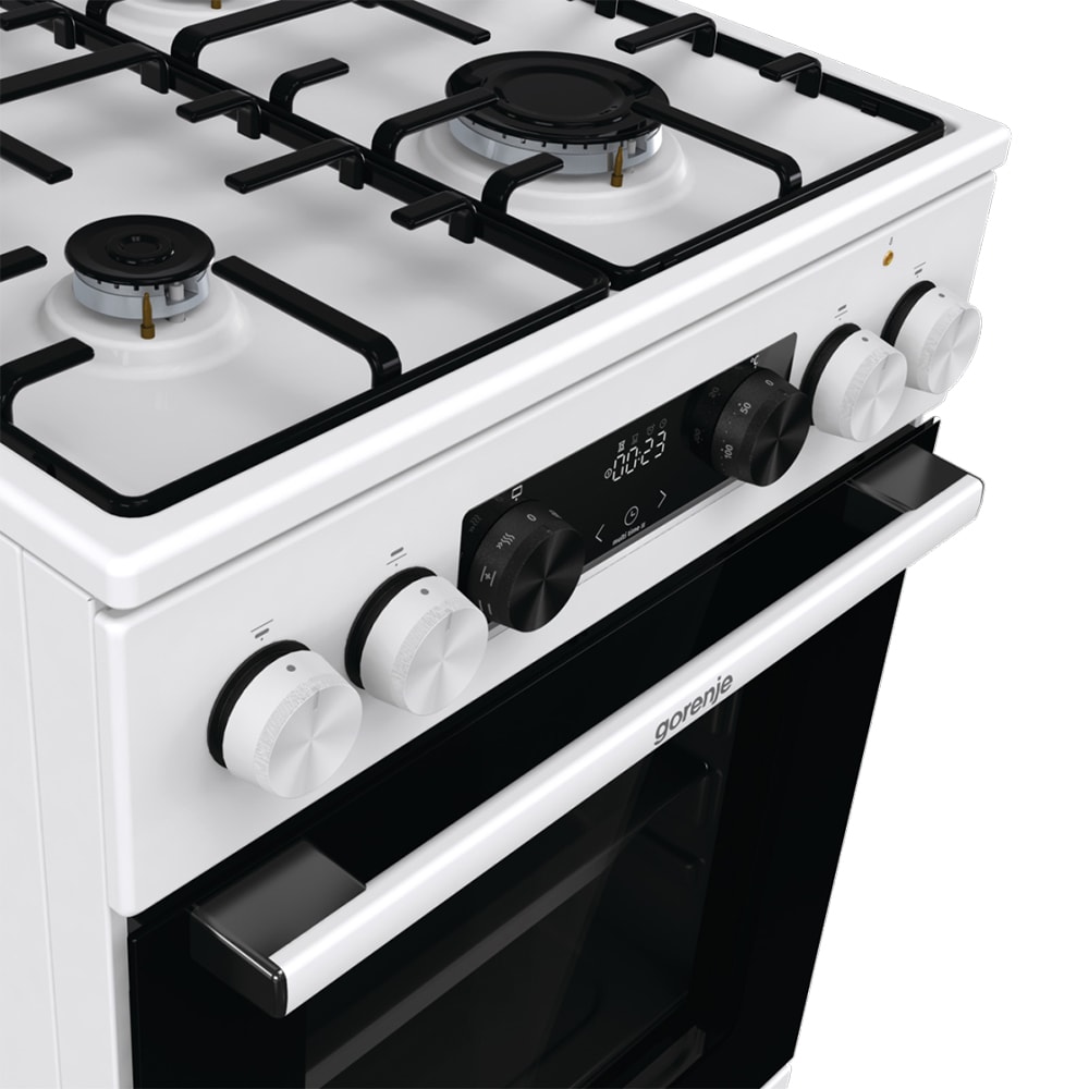 Aragaz GORENJE GK5C40WH, 4 arzatoare, Gaz + Electric, L 50 cm, alb