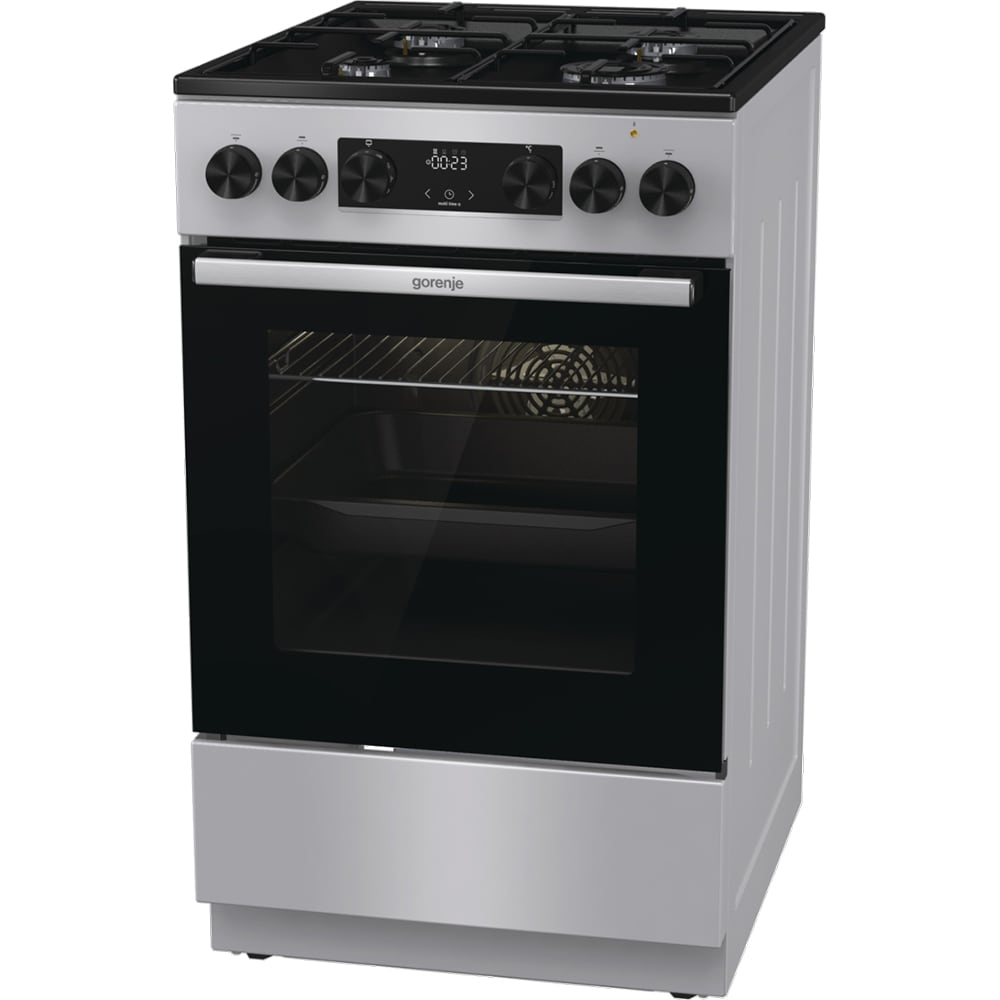 Aragaz GORENJE GK5C60SJ, 4 arzatoare, Gaz + Electric, L 50 cm, gri