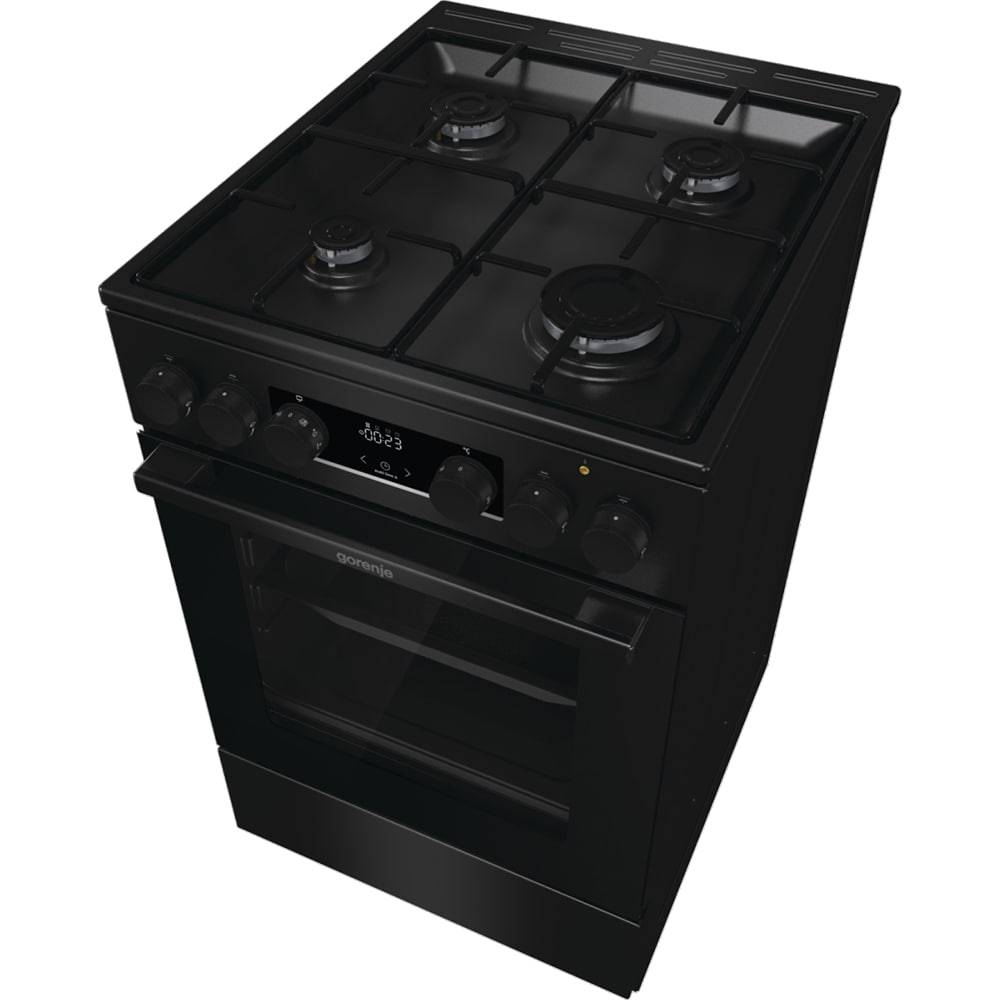 Aragaz GORENJE GKS5C70BJ, 4 arzatoare, Gaz + Electric, L 50 cm, negru