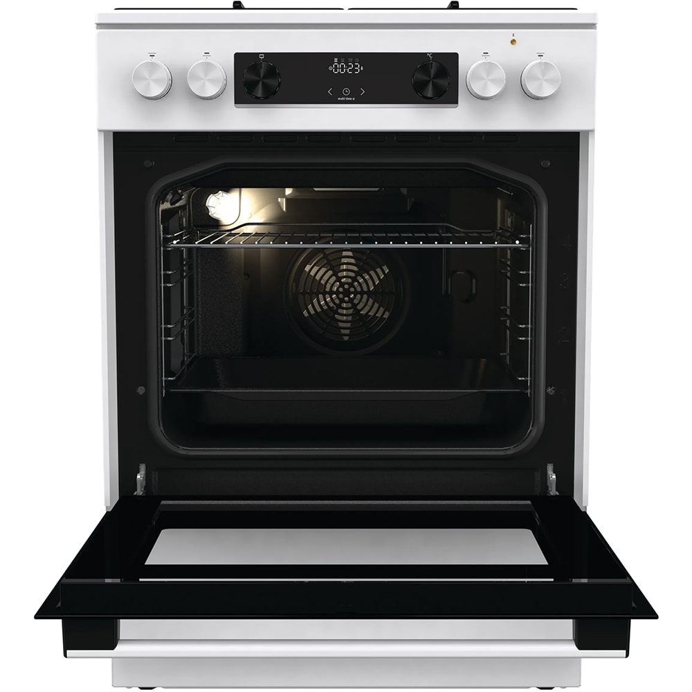 Aragaz GORENJE GKS6C70WJ, 4 arzatoare, Gaz + Electric, L 60 cm, Grill, alb