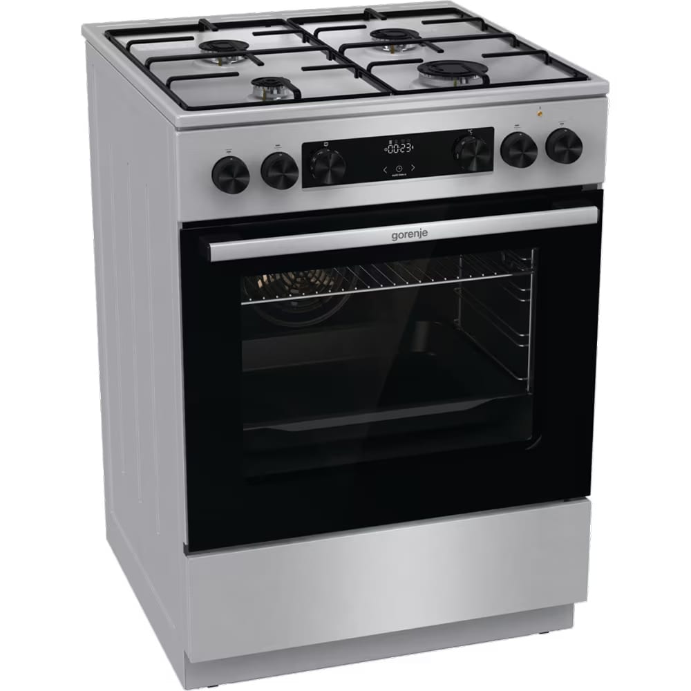 Aragaz GORENJE GKS6C70XJ, 4 arzatoare, Gaz + Electric, L 60 cm, Grill, inox