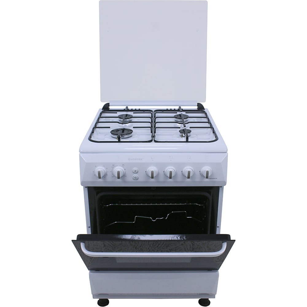 Aragaz VORTEX VAG6060WH01K, 4 arzatoare, Gaz, L 60 cm, Grill, Rotisor, alb