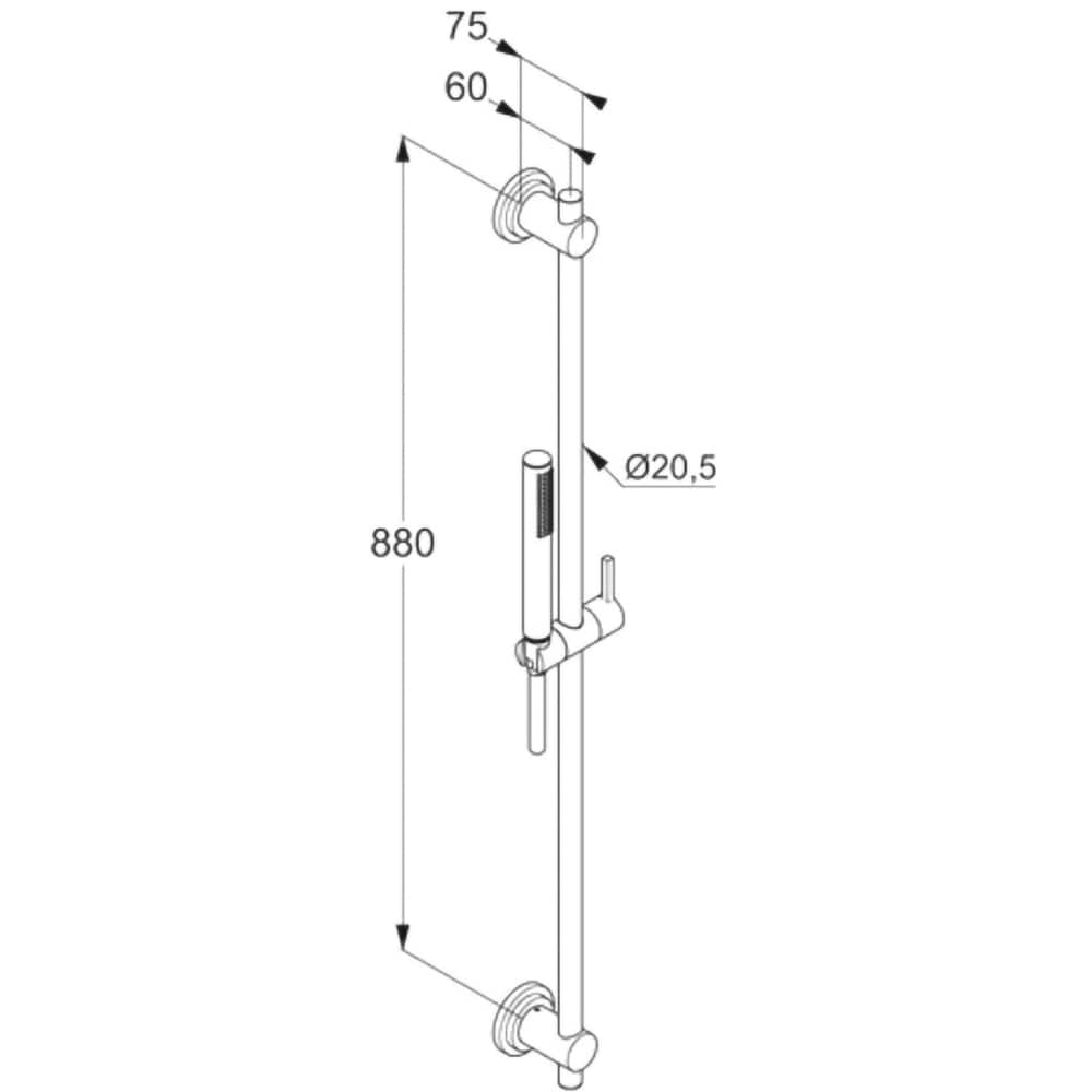 Set dus KLUDI Nova Fonte 2084005-25, 1 functie, crom