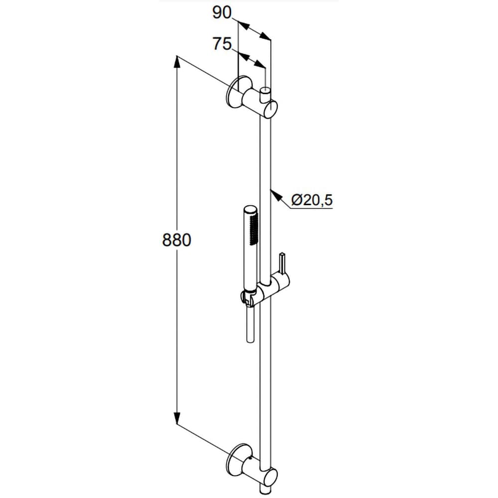 Set dus KLUDI Nova Fonte 2084005-35, 1 functie, crom