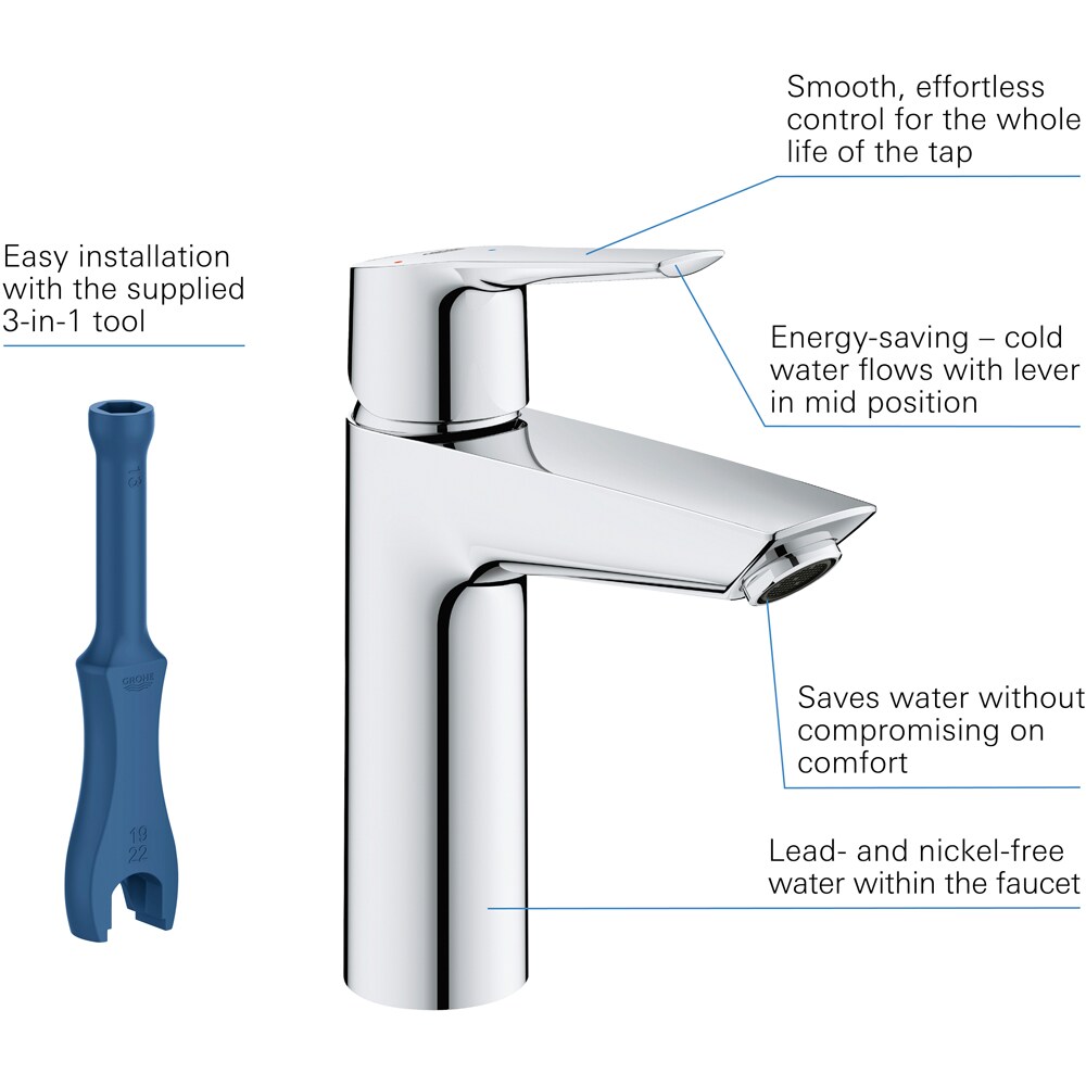 Baterie lavoar GROHE Start 23746002, alama sanitara, crom