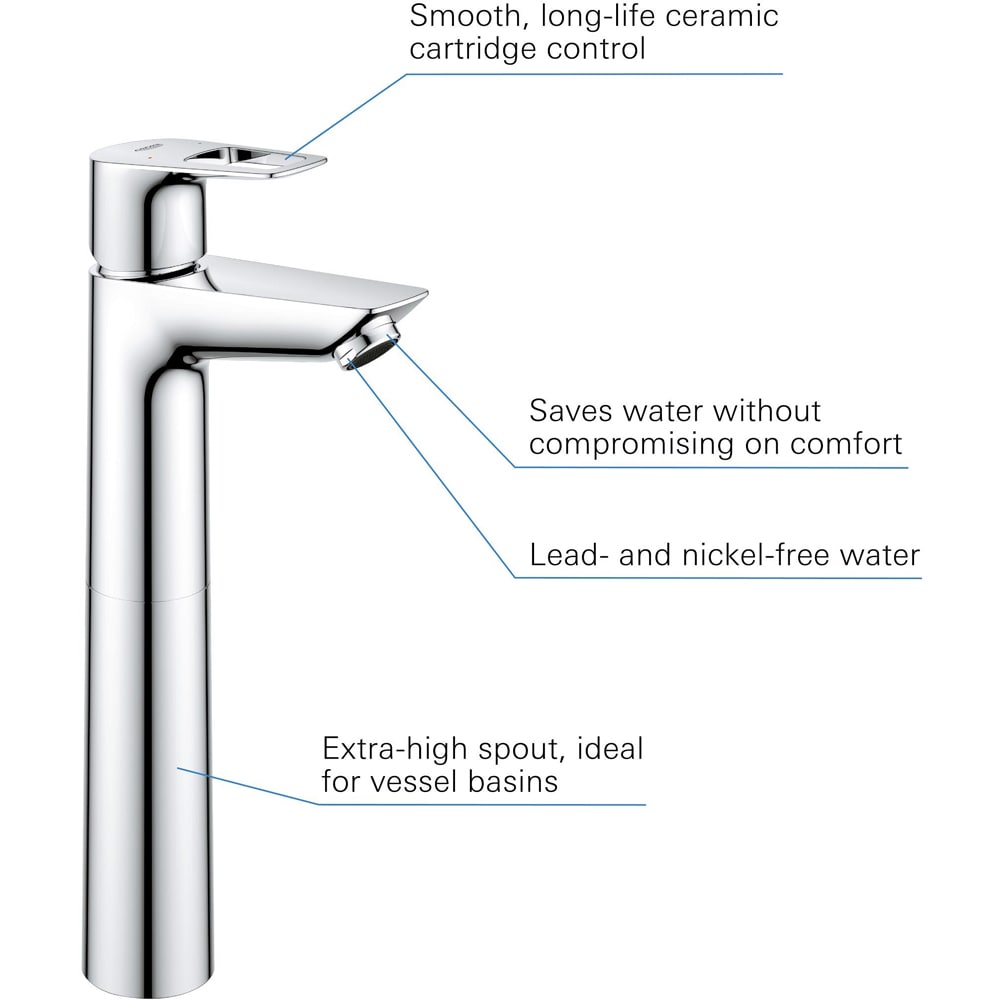 Baterie lavoar GROHE Bauloop 23890001, alama sanitara, crom