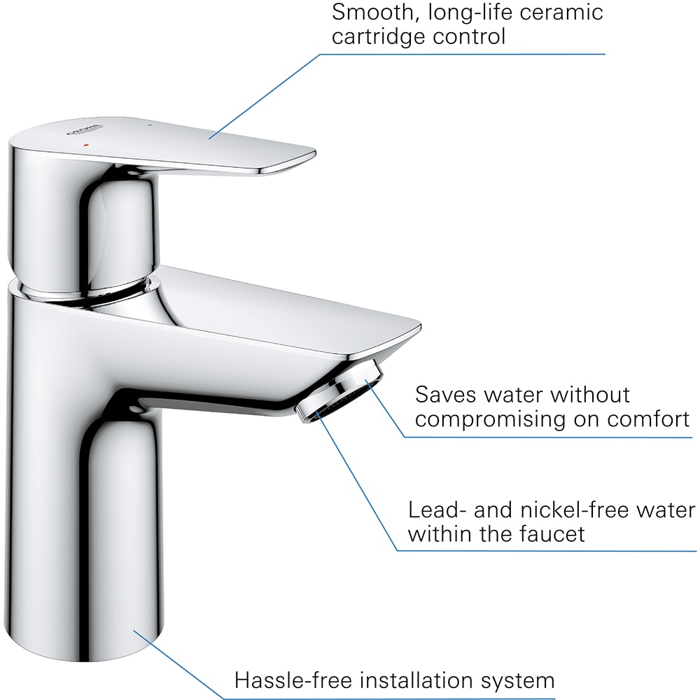 Baterie lavoar GROHE Start Edge 24199001, alama sanitara, crom