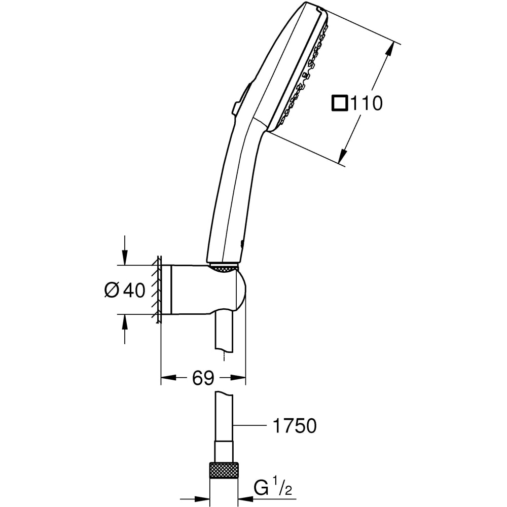 Para dus GROHE Vitalio Comfort 110 26399001, 2 functii, crom