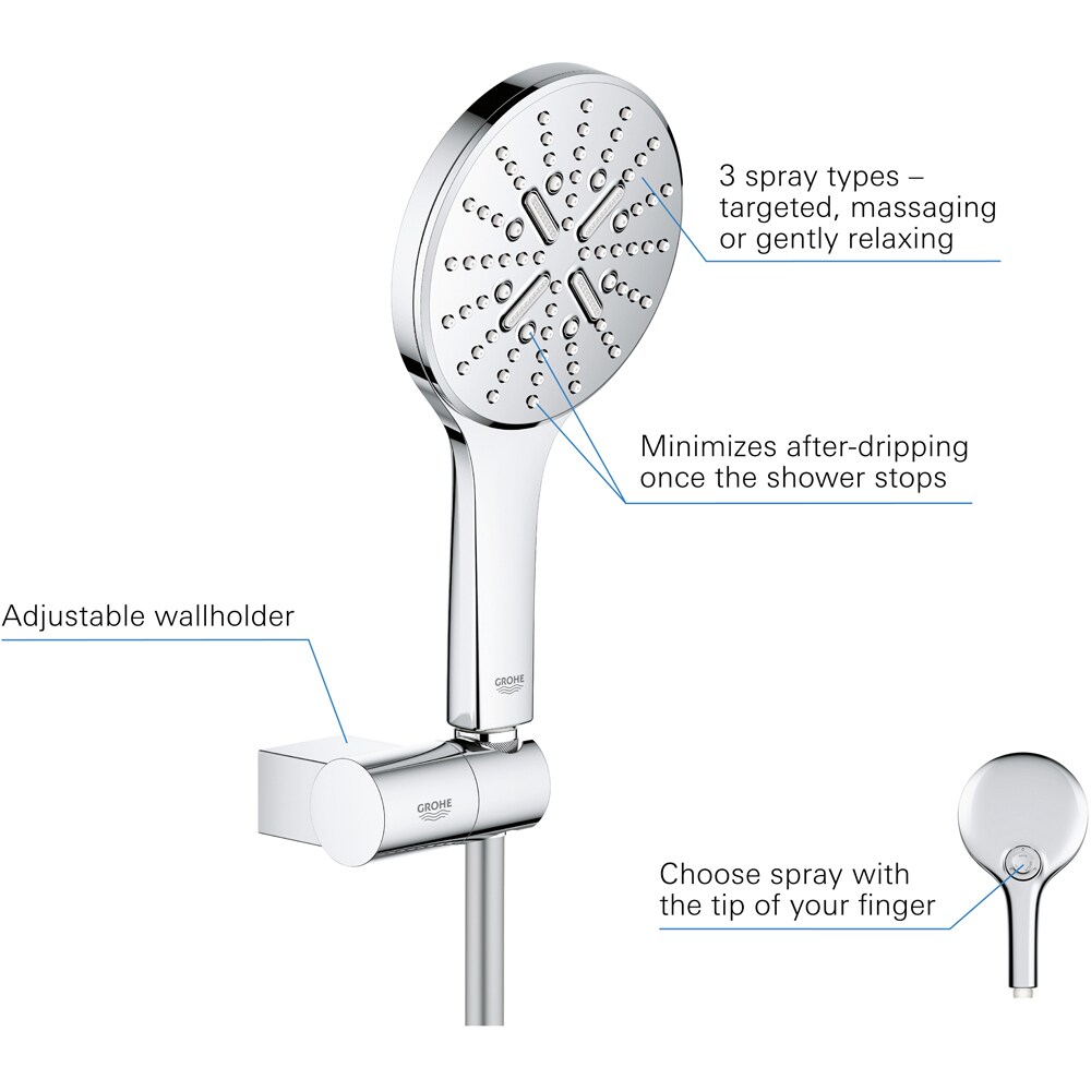 Para dus GROHE Rainshower SmartActive 130 26580000, 3 functii, crom