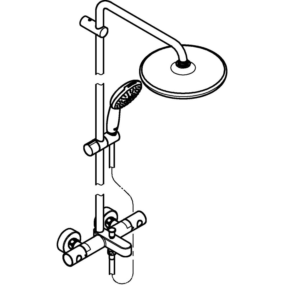 Sistem dus GROHE Tempesta 250 266722431, termostat, 1 functie, negru