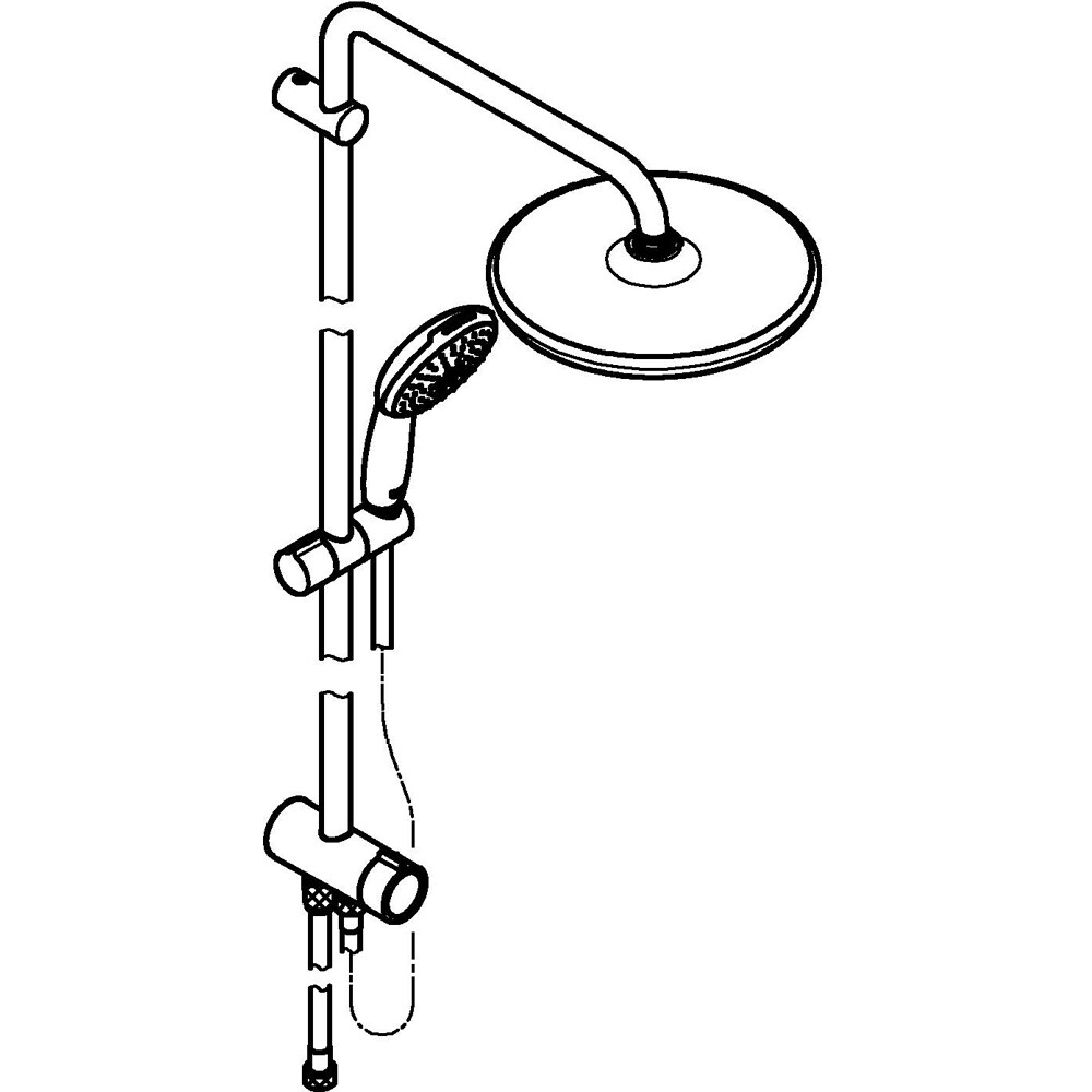 Coloana dus GROHE Vitalio Start 250 26680001, 1 functie, crom
