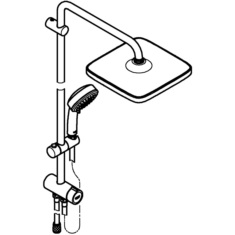 Coloana dus GROHE Tempesta Comopolitan Cube 250 26694000, 1 functie, crom