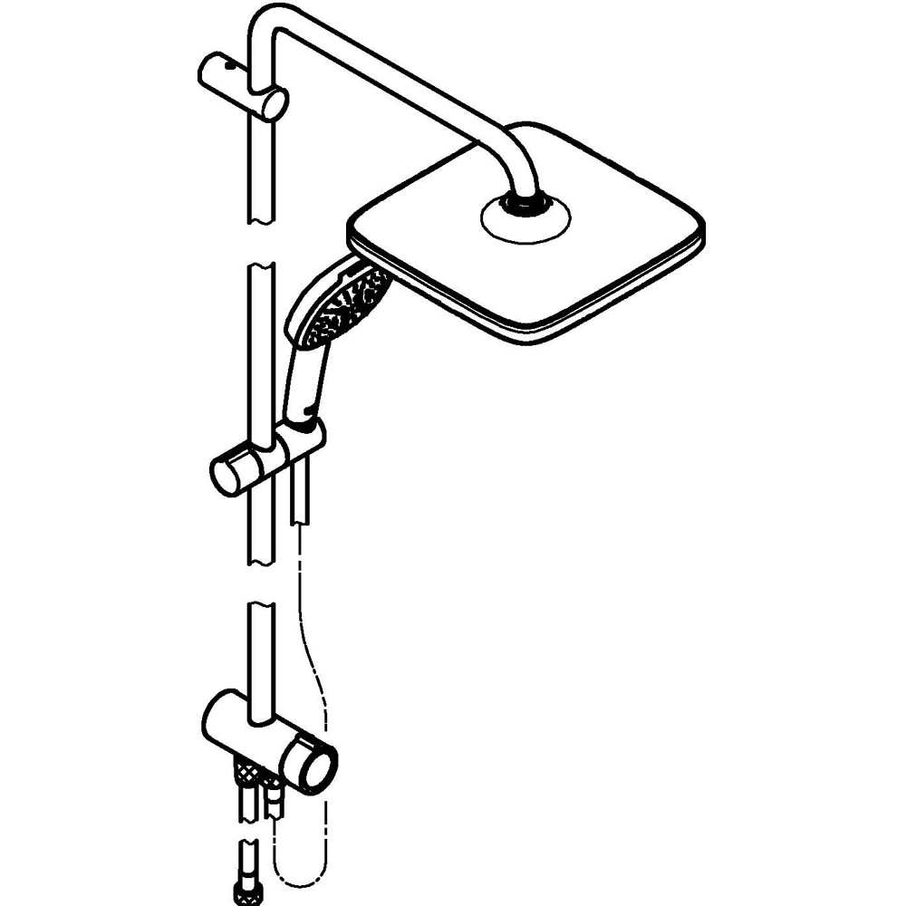 Coloana dus GROHE Tempesta Cube 250 26694001, 1 functie, crom