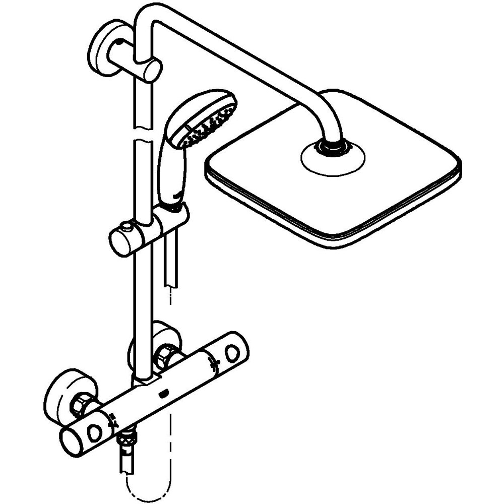 Sistem dus GROHE Vitalio Start 250 Cube 26697000, termostat, 1 functie, crom