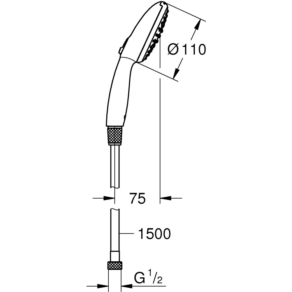 Para dus GROHE Vitalio Start 110 26972001, 2 functii, crom
