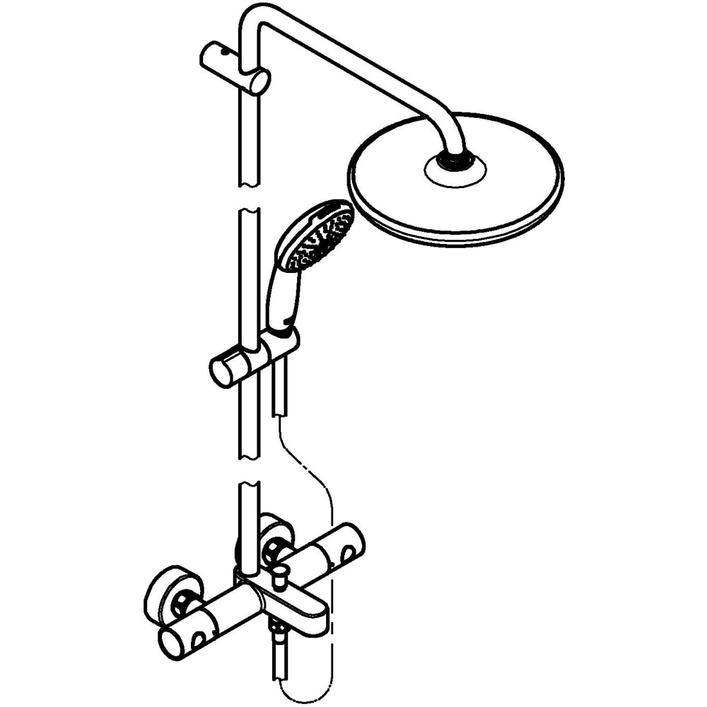 Sistem dus GROHE Tempesta 250 26978001, termostat, 1 functie, crom