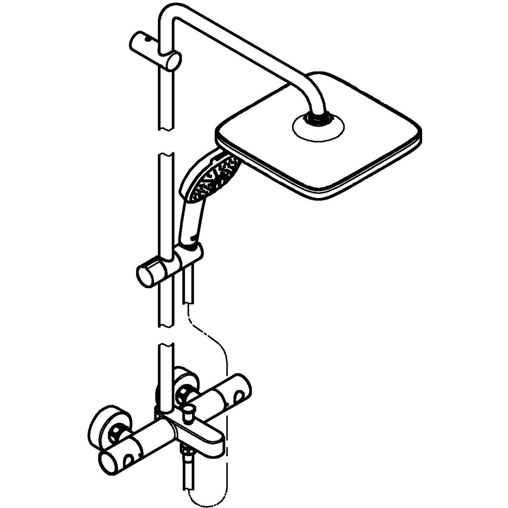 Sistem dus GROHE Vitalio Comfort 250 26984001, termostat, 1 functie, crom