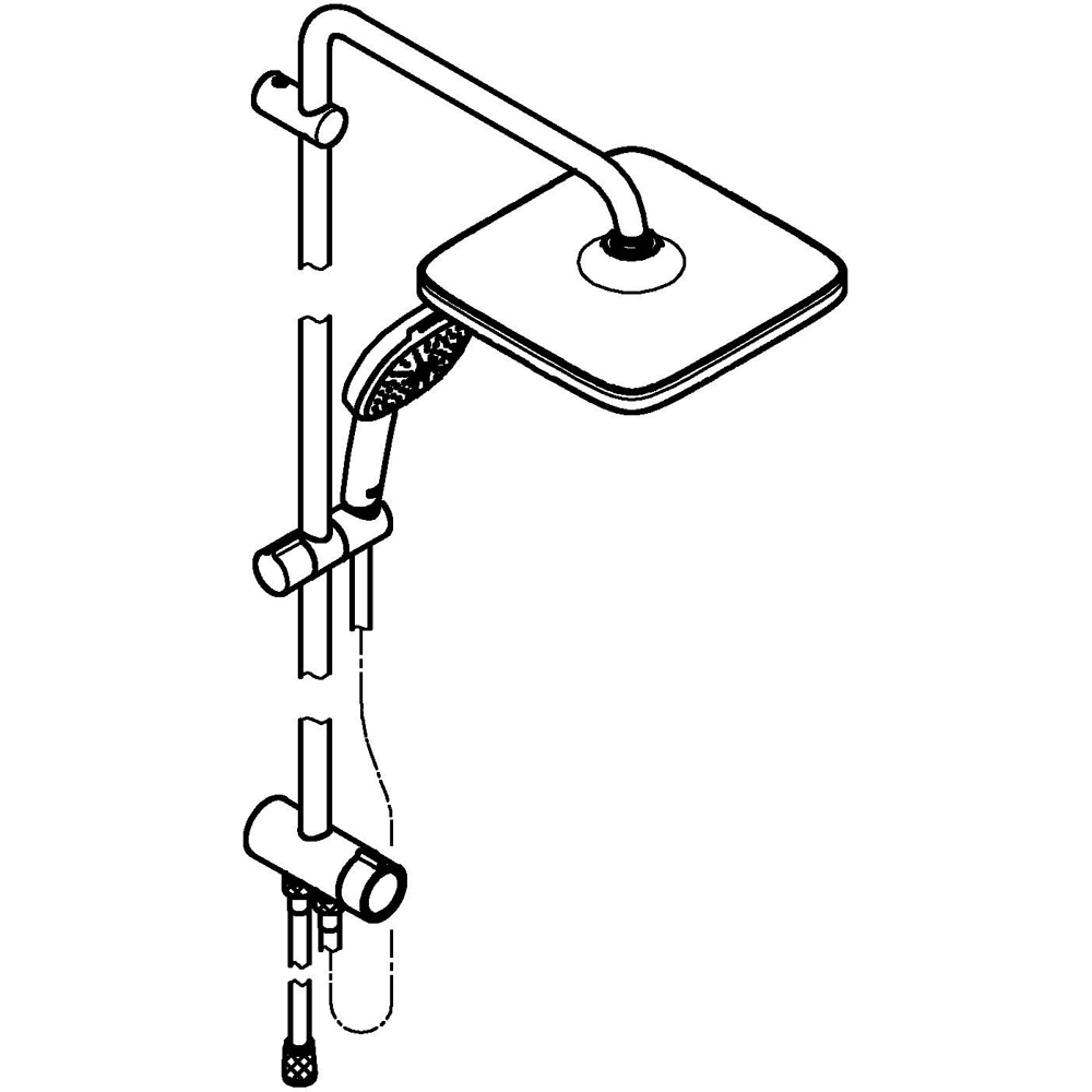 Coloana dus GROHE Vitalio Comfort 250 26986001, 1 functie, crom