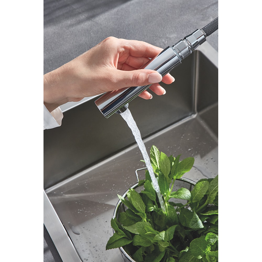 Baterie bucatarie cu filtru GROHE Blue Pure Minta 30382000, dus extractibil, alama, crom