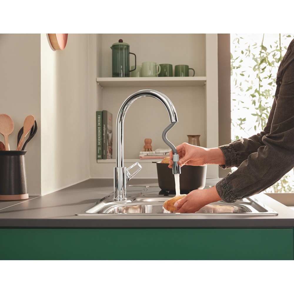 Baterie bucatarie GROHE Bauloop 30543000, alama sanitara, crom