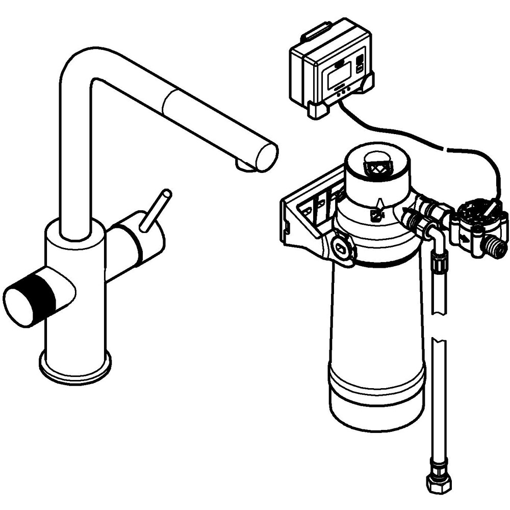 Baterie bucatarie GROHE Blue Pure Vento 30579KF0, alama sanitara, negru