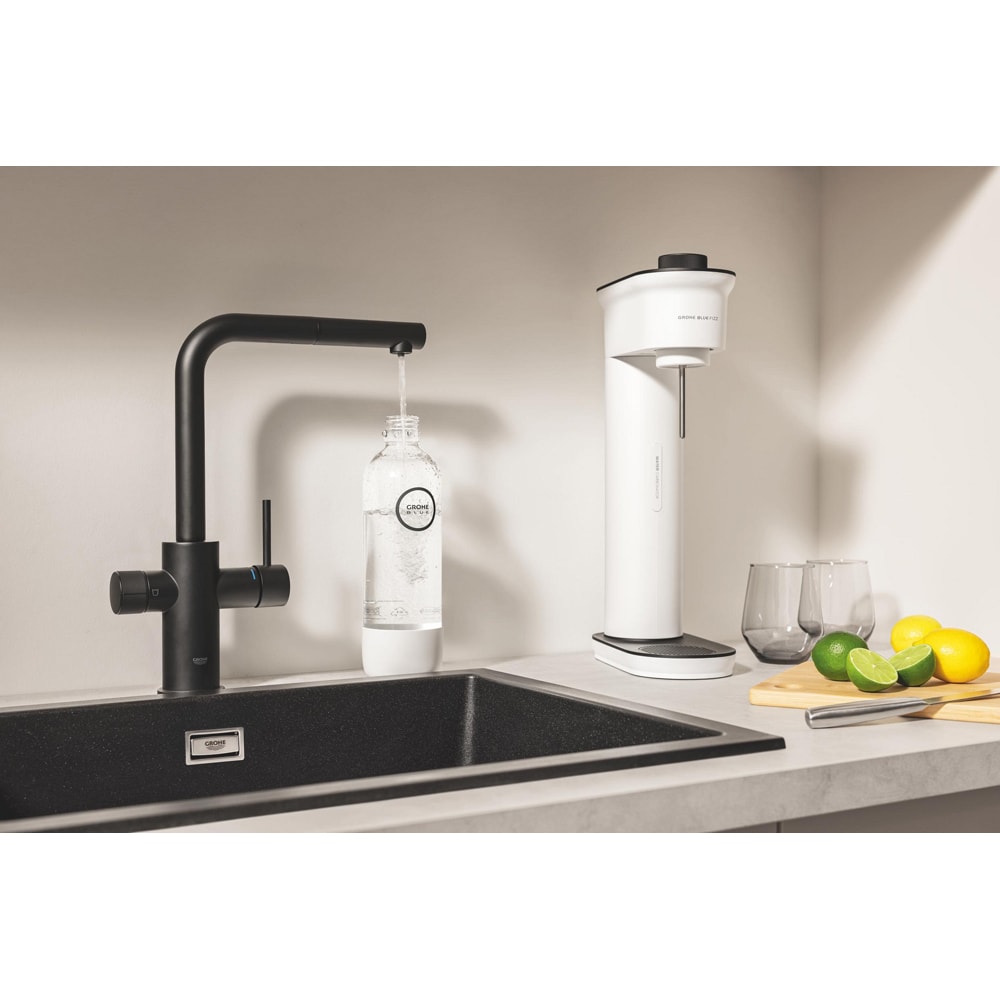 Baterie bucatarie GROHE Blue Pure Vento 30579KF0, alama sanitara, negru