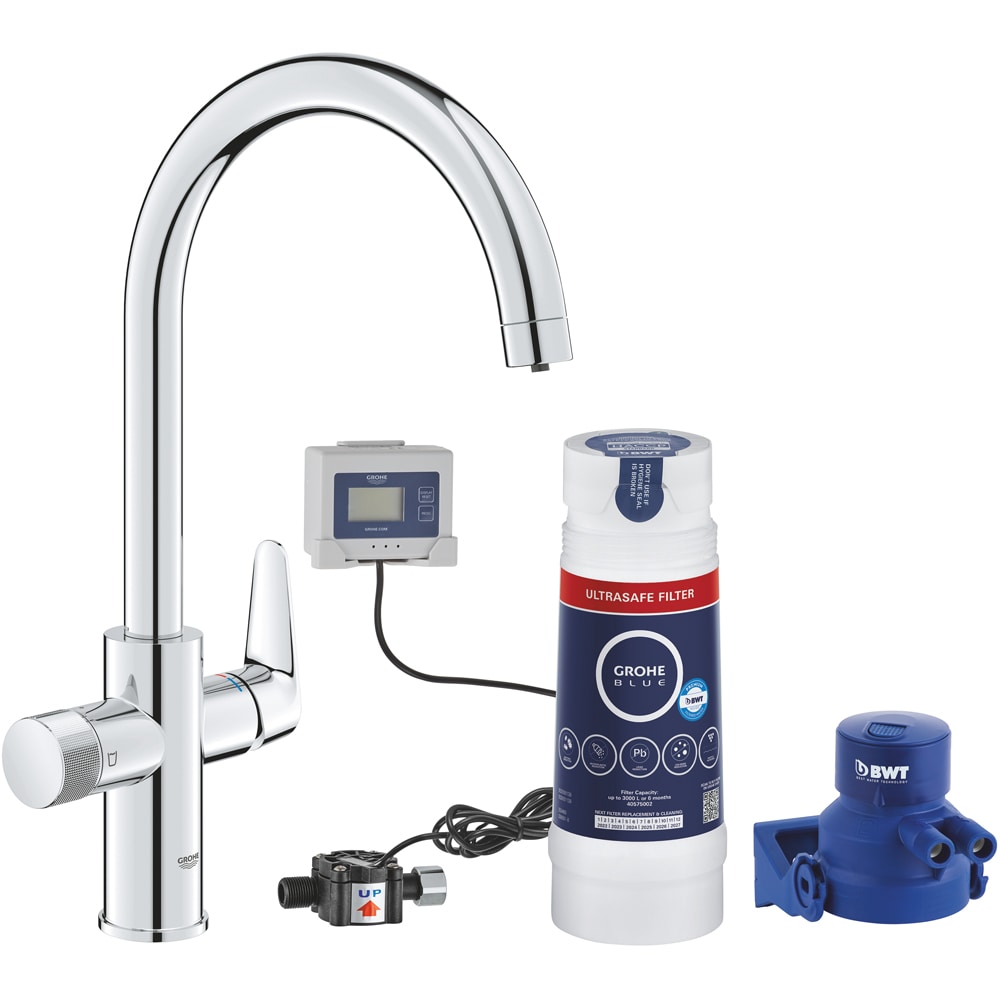 Baterie bucatarie GROHE Blue Pure Bau Curve 30582000, alama sanitara, crom