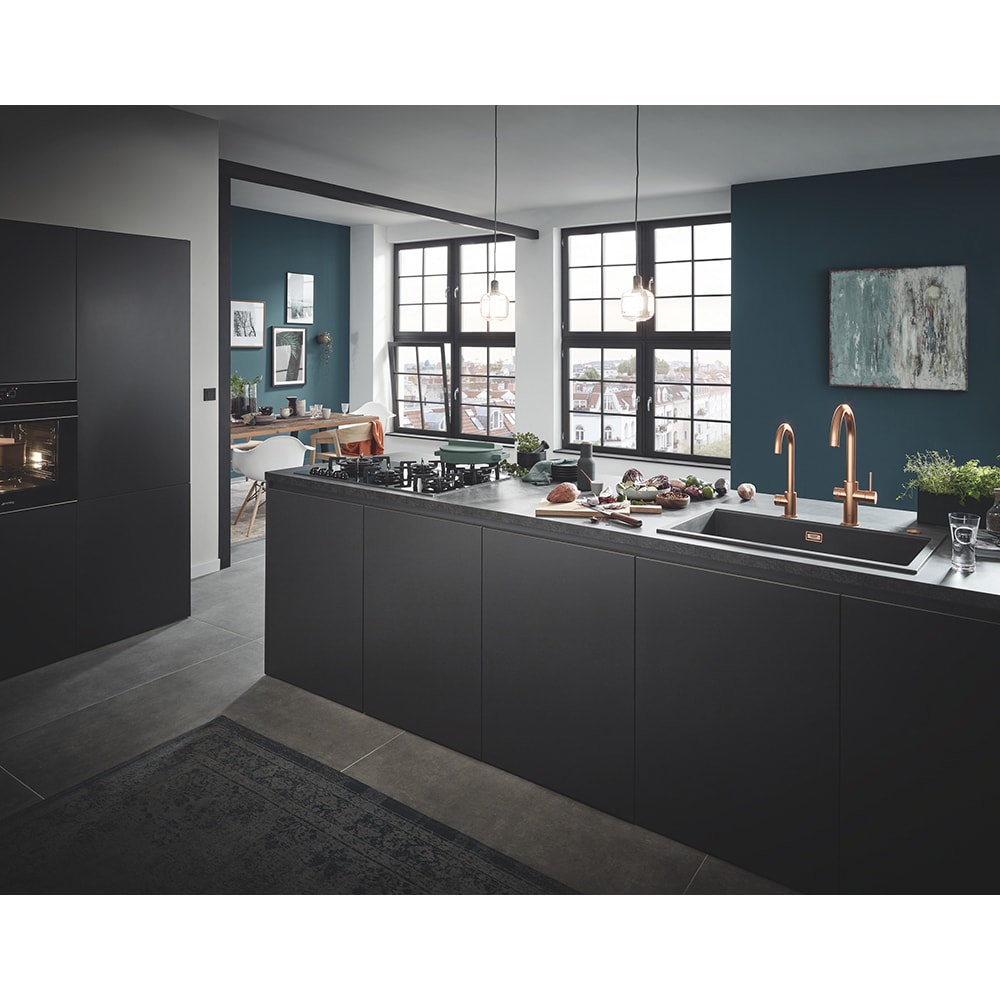 Baterie bucatarie cu unitate de racire si filtru GROHE Blue Home 31455DL1, alama, cupru