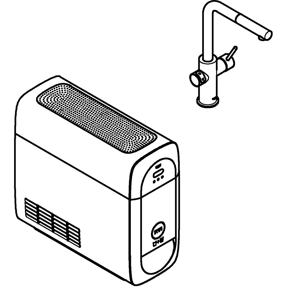 Baterie bucatarie cu unitate de racire si filtru GROHE Blue Home 31539KS0, dus extractibil, alama, negru