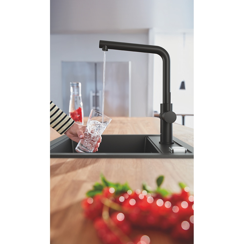 Baterie bucatarie cu unitate de racire si filtru GROHE Blue Home 31539KS0, dus extractibil, alama, negru