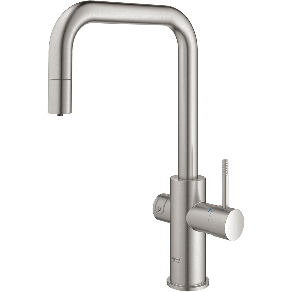 Baterie bucatarie cu unitate de racire si filtru GROHE Blue Home 31543DC0, alama, gri mat
